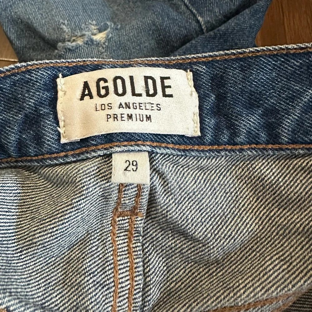 AGOLDE denim Jamie Straight Lowdown distressed organic cotton size 29 A073-778 - Picture 2 of 11